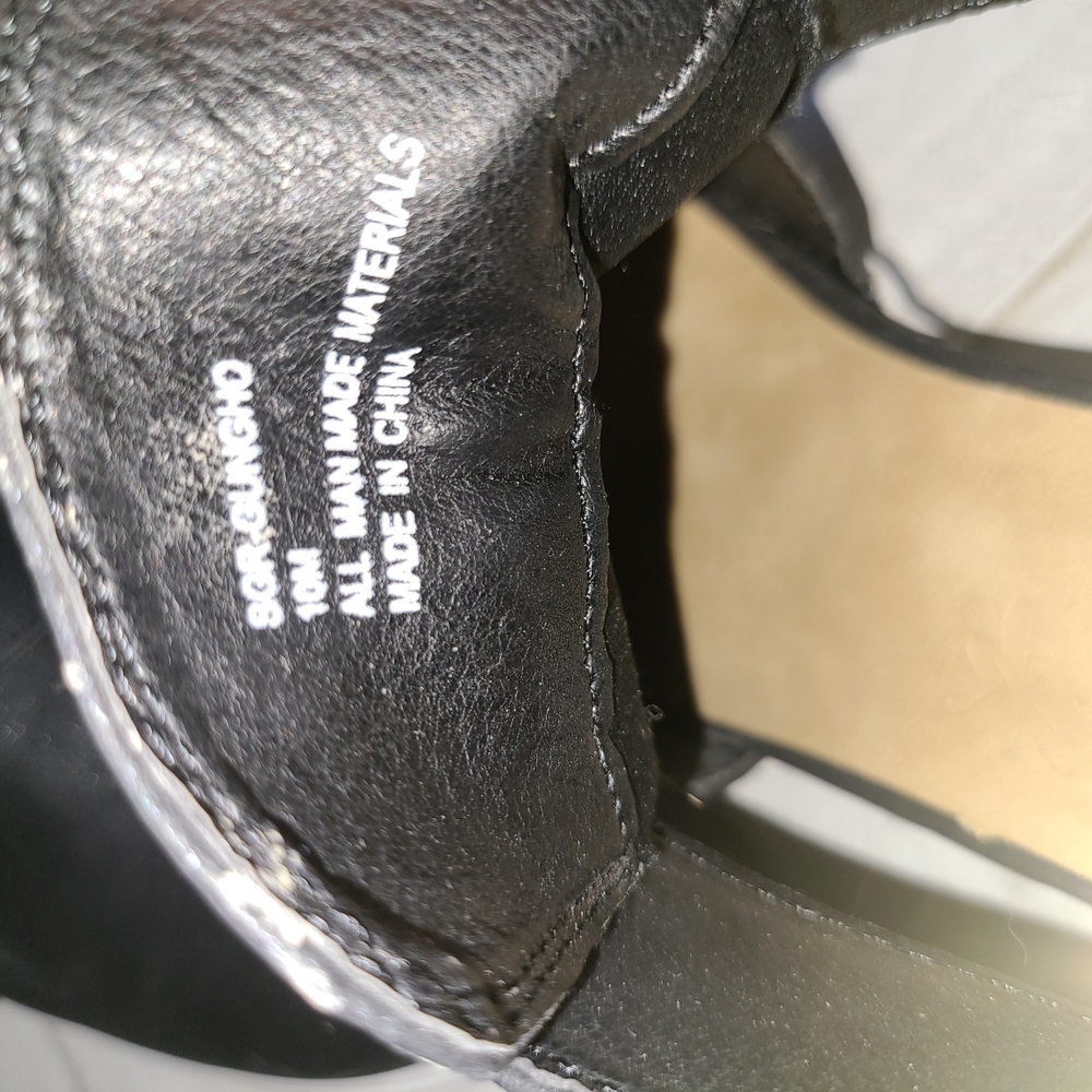 Sugar Size 10 M Black Faux Leather Wedge Sneakers - Picture 7 of 8